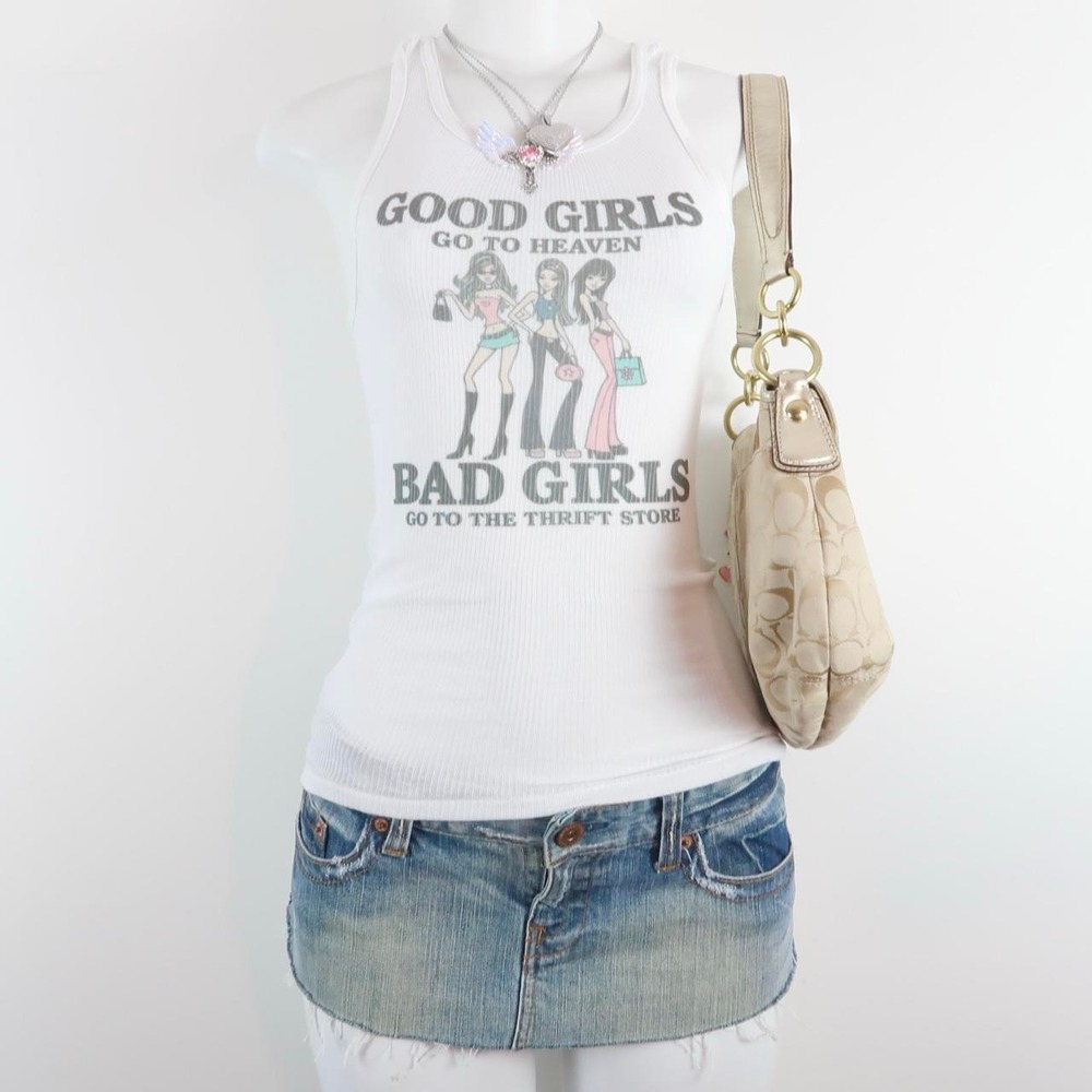 y2k good girls go to heaven tank | 2000s thrift store graphic cami